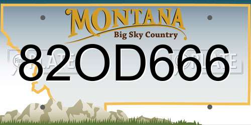 82OD666 Montana License Plate