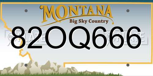 82OQ666 Montana License Plate
