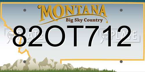 82OT712 Montana License Plate