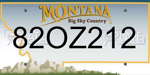 82OZ212 Montana License Plate