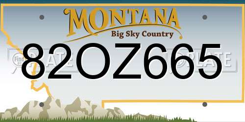 82OZ665 Montana License Plate