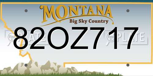 82OZ717 Montana License Plate