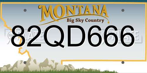 82QD666 Montana License Plate