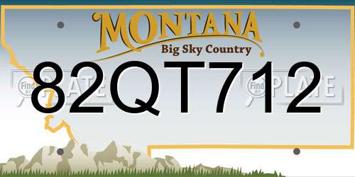 82QT712 Montana License Plate