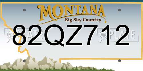 82QZ712 Montana License Plate