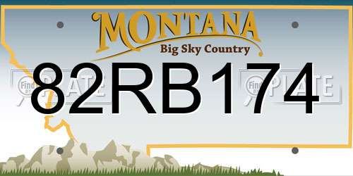82RB174 Montana License Plate