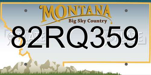 82RQ359 Montana License Plate