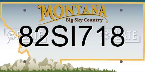 82SI718 Montana License Plate