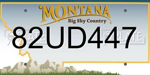 82UD447 Montana License Plate