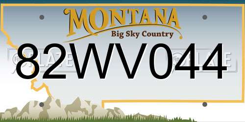 82WV044 Montana License Plate
