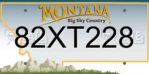 82XT228 Montana License Plate