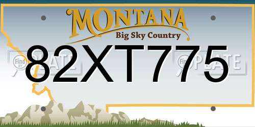82XT775 Montana License Plate