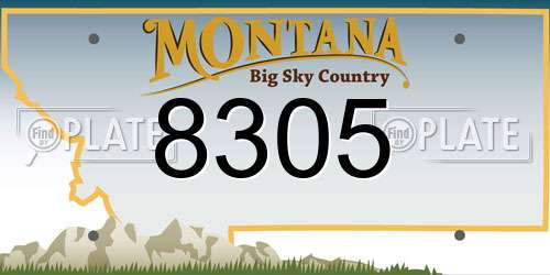 8305 Montana License Plate