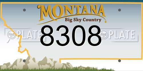 8308 Montana License Plate