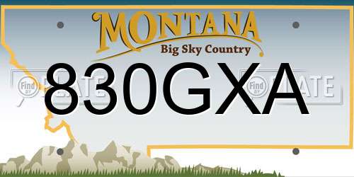 830GXA Montana License Plate