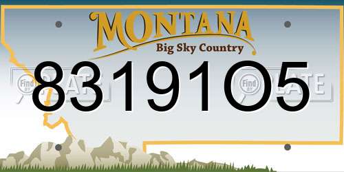 83191O5 Montana License Plate