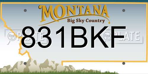 831BKF Montana License Plate