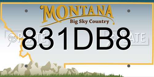 831DB8 Montana License Plate