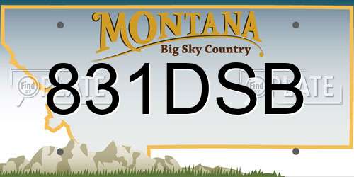 831DSB Montana License Plate