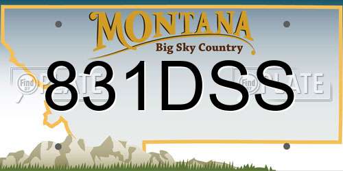 831DSS Montana License Plate