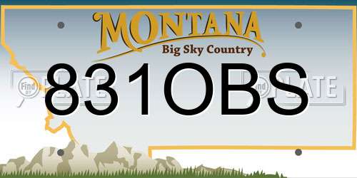 831OBS Montana License Plate