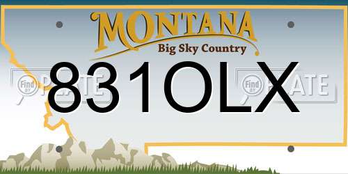 831OLX Montana License Plate