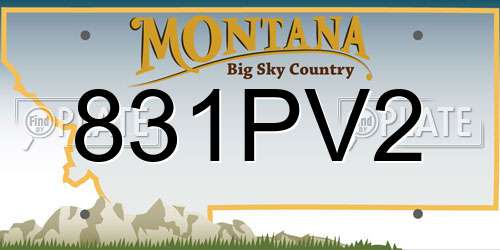 831PV2 Montana License Plate