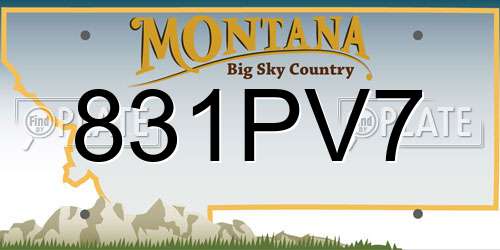 831PV7 Montana License Plate