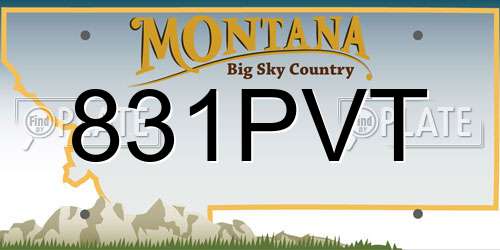 831PVT Montana License Plate