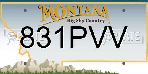 831PVV Montana License Plate