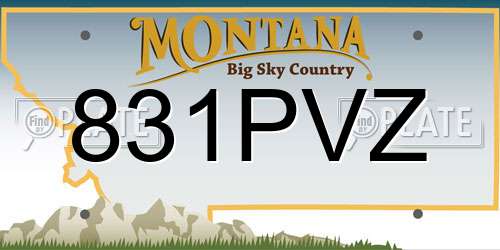831PVZ Montana License Plate
