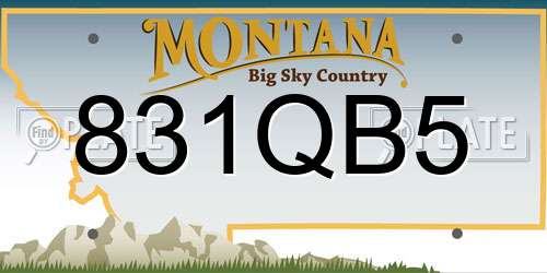 831QB5 Montana License Plate