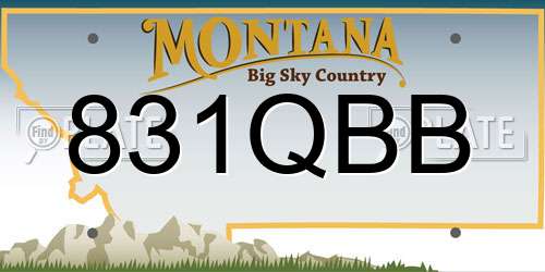 831QBB Montana License Plate