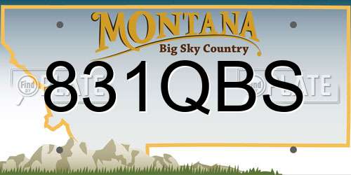 831QBS Montana License Plate