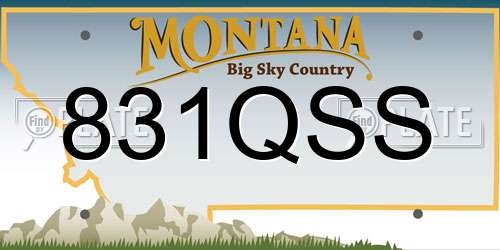 831QSS Montana License Plate