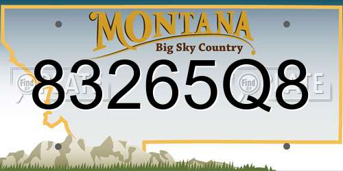 83265Q8 Montana License Plate