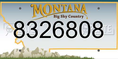 8326808 Montana License Plate