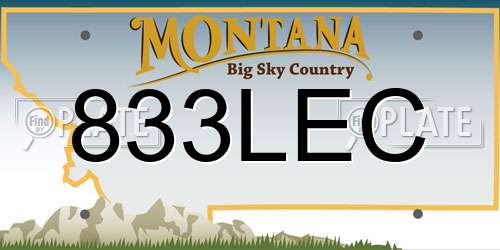 833LEC Montana License Plate