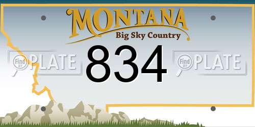 834 Montana License Plate