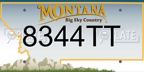 8344TT Montana License Plate