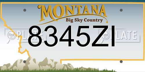 8345ZI Montana License Plate