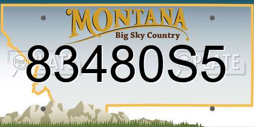 83480S5 Montana License Plate