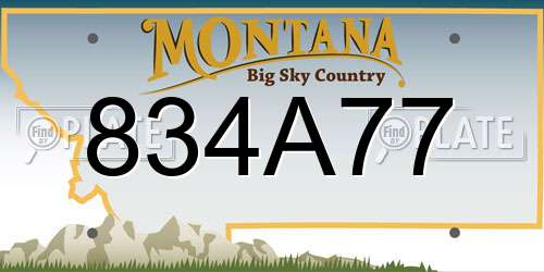834A77 Montana License Plate