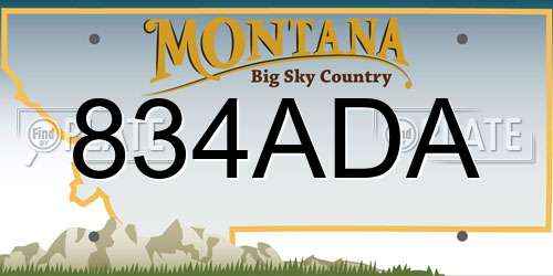 834ADA Montana License Plate