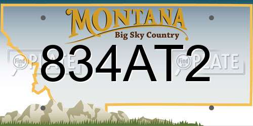 834AT2 Montana License Plate