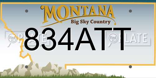 834ATT Montana License Plate
