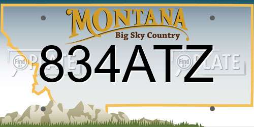 834ATZ Montana License Plate