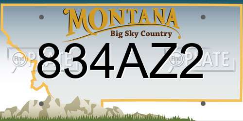 834AZ2 Montana License Plate