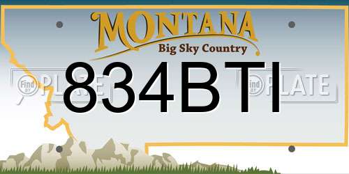 834BTI Montana License Plate