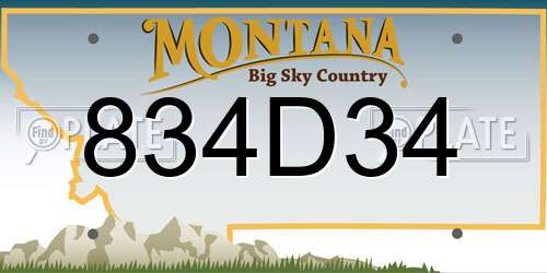 834D34 Montana License Plate